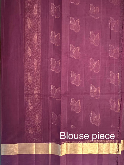 Brown Tanjor South Cotton Saree