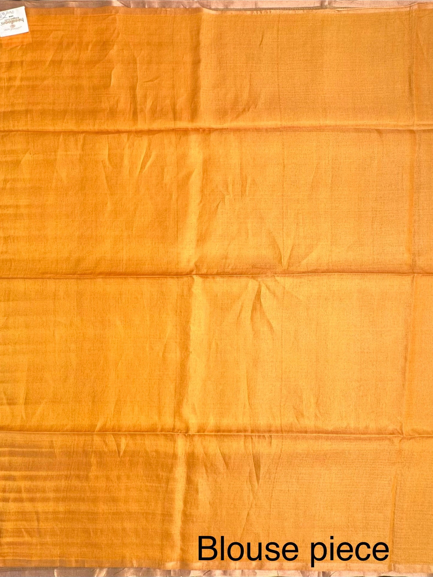 Mustard-Golden Emboss Tissue Silk Saree