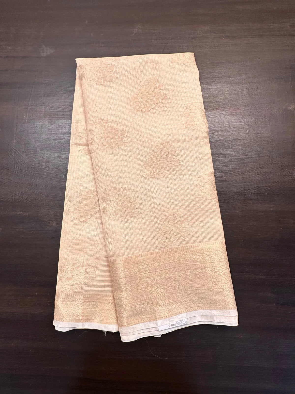 Beige Arvita Kota Doria Fancy Cotton Saree