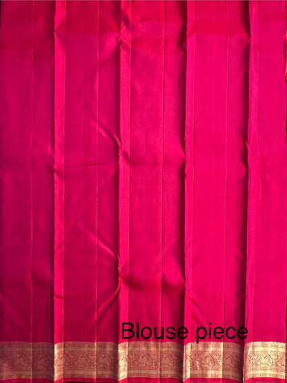 Mauve-Rani Handloom Kanjivaram Pure Silk Saree