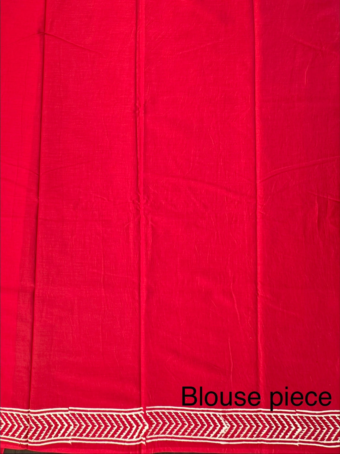 Red Bagru Hand Block Print Pure Cotton Saree