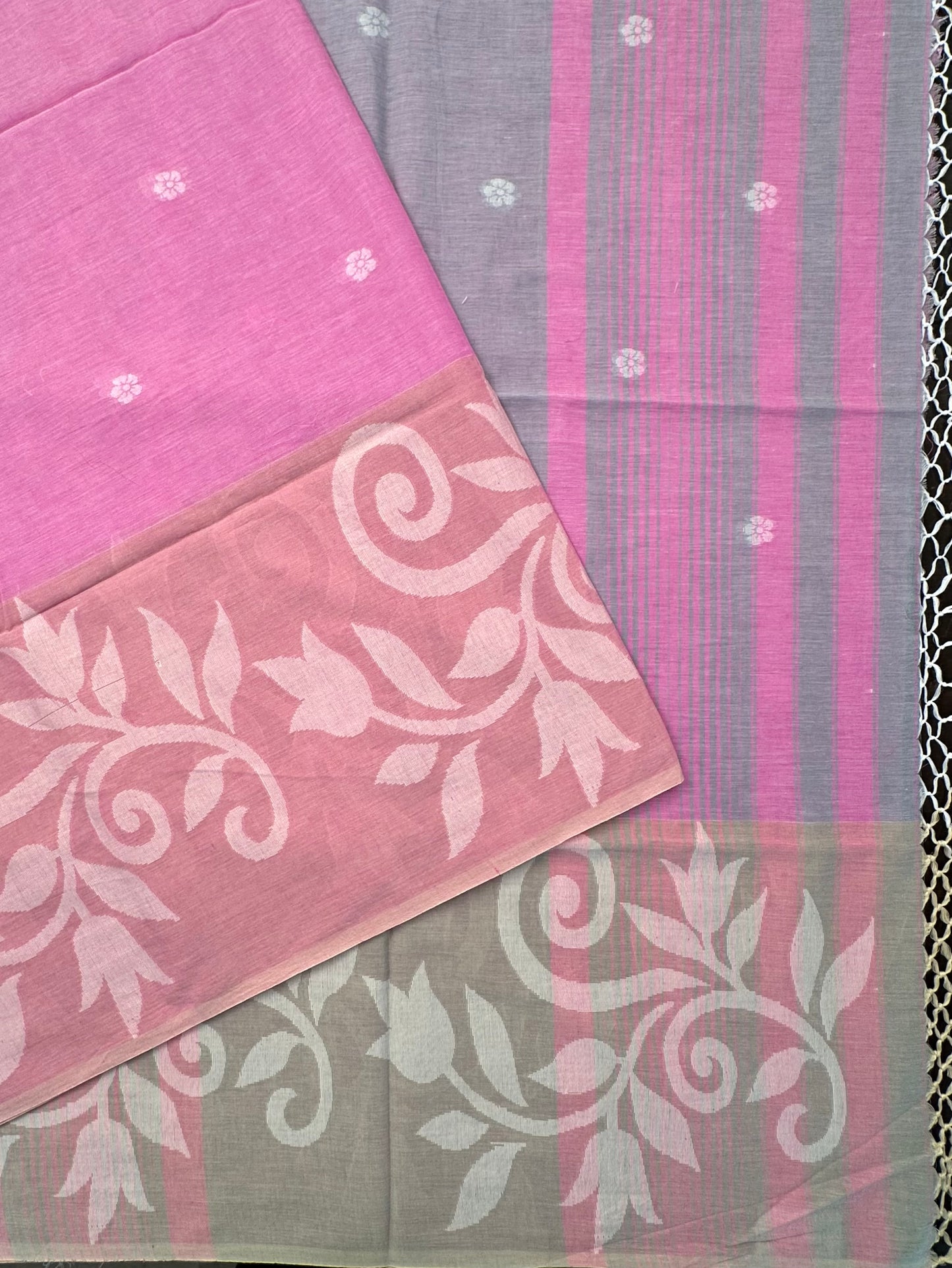 Pink Bengal Pure Cotton Saree