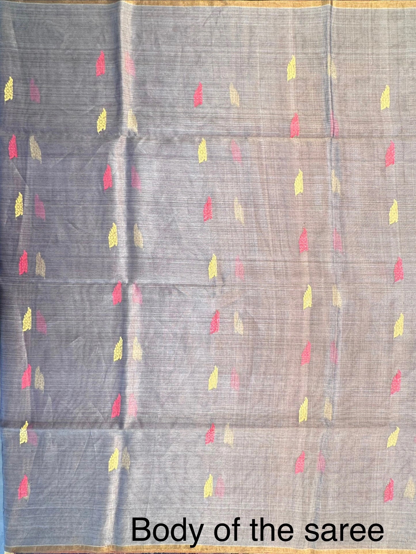Grey-Pink Pure Tissue Silk Saree