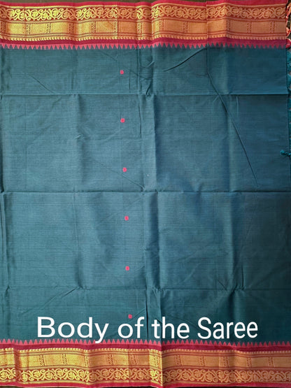 Peacock Blue Narayanpet Cotton Saree