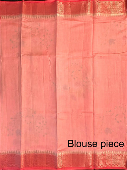 Peach Vishakha Pure Silk Saree