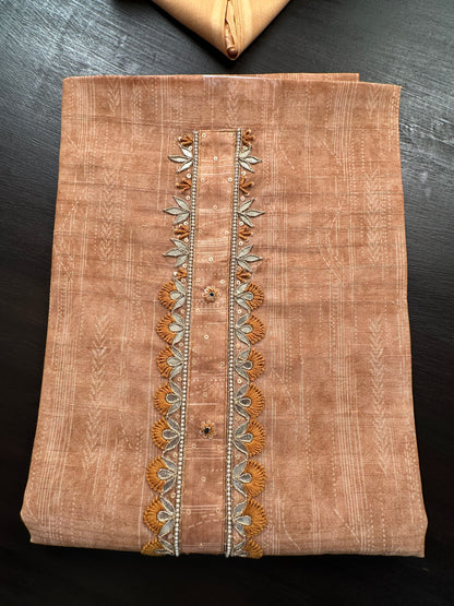 Mustard Fancy Cotton 3-Piece Suit