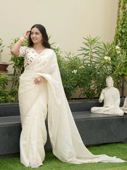 Crepe Saree with Designer Blouse
