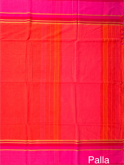 Red-Rani Piyali Bengal Cotton Saree