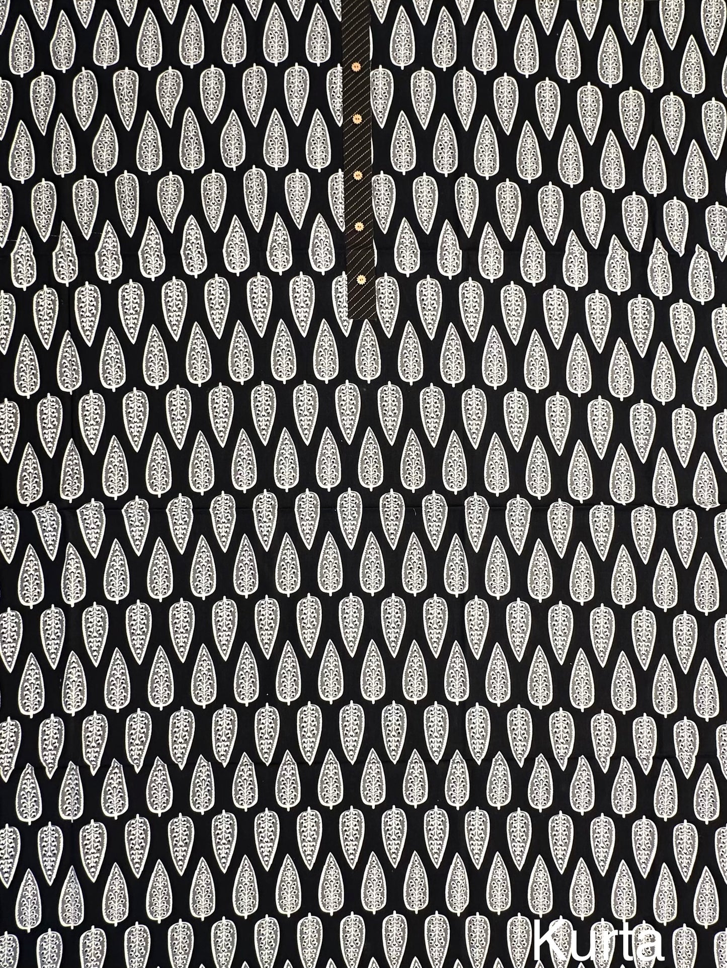 Black Jaipuri Cotton 3-Piece Suit