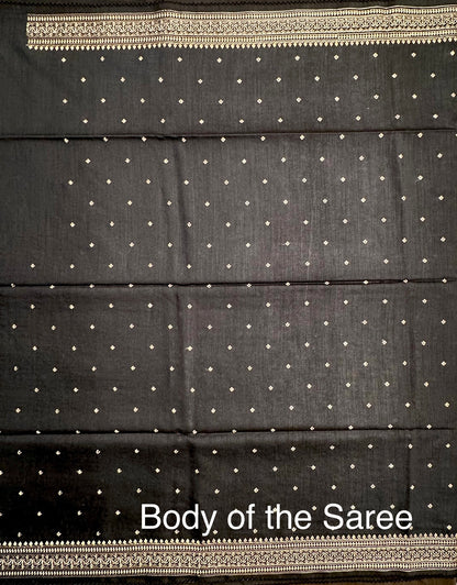 Black Muga Silk Saree