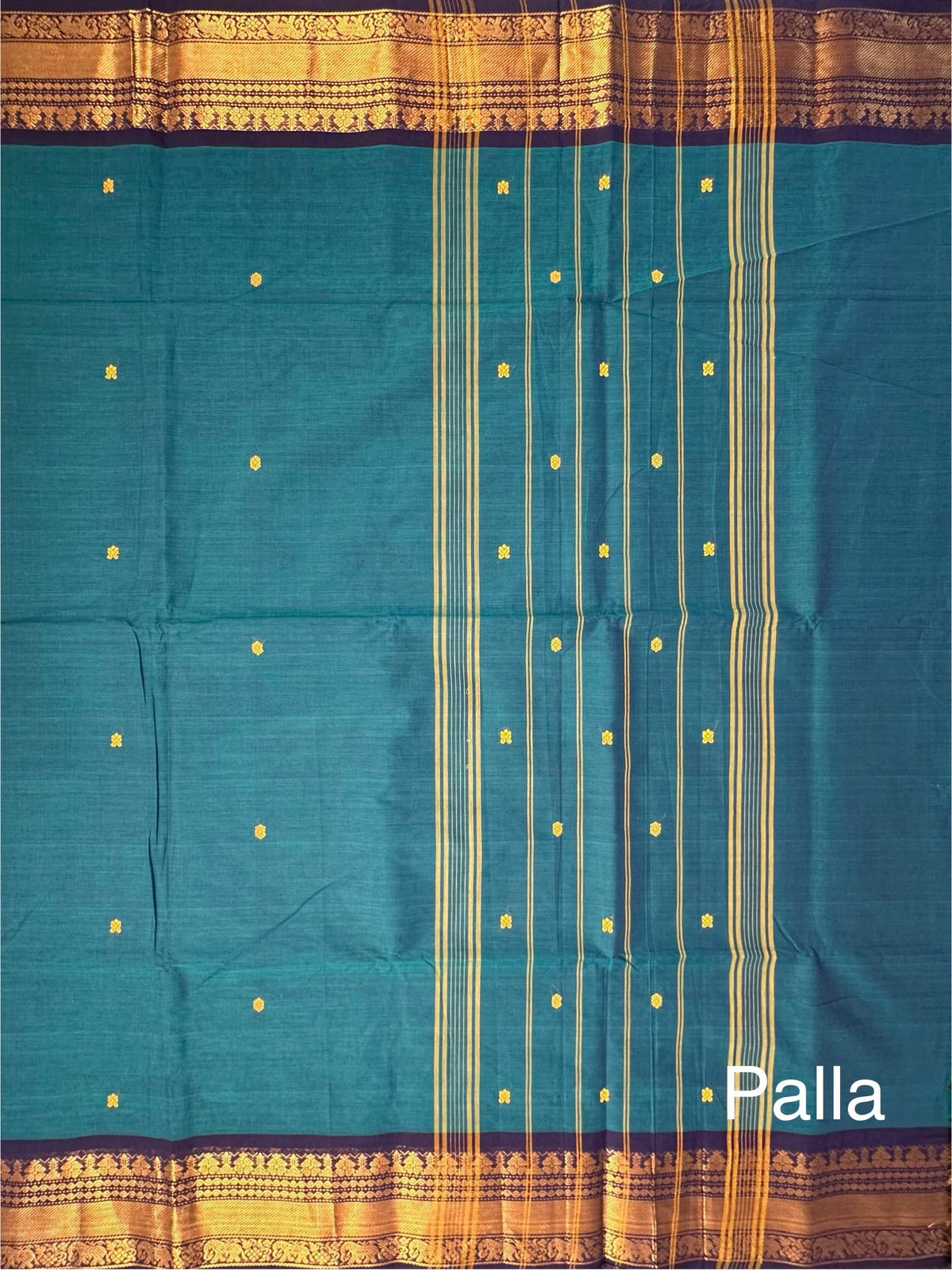 Teal Blue Narayanpet Cotton Saree