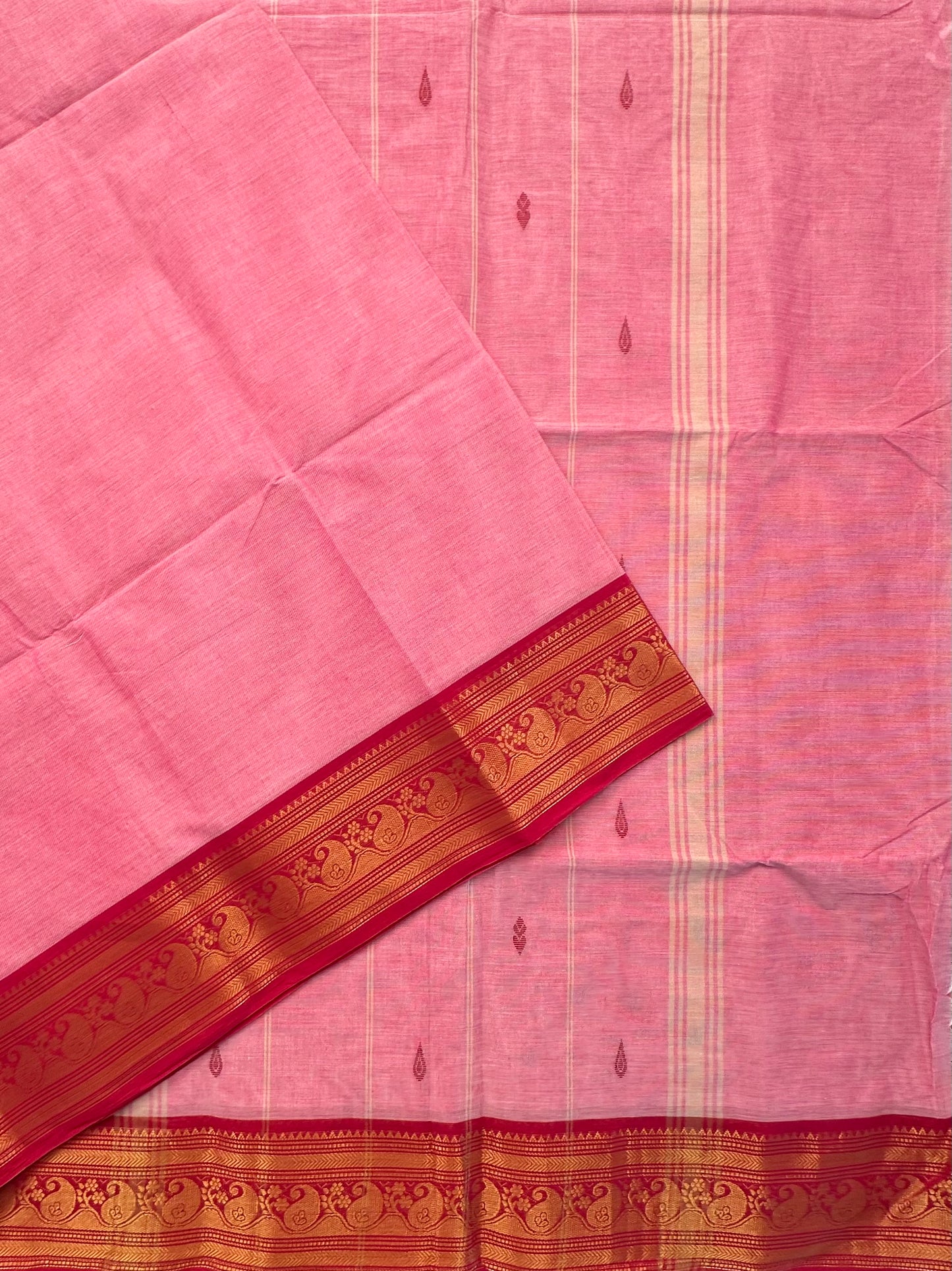 Pink Narayanpet Cotton Saree