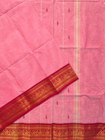 Pink Narayanpet Cotton Saree
