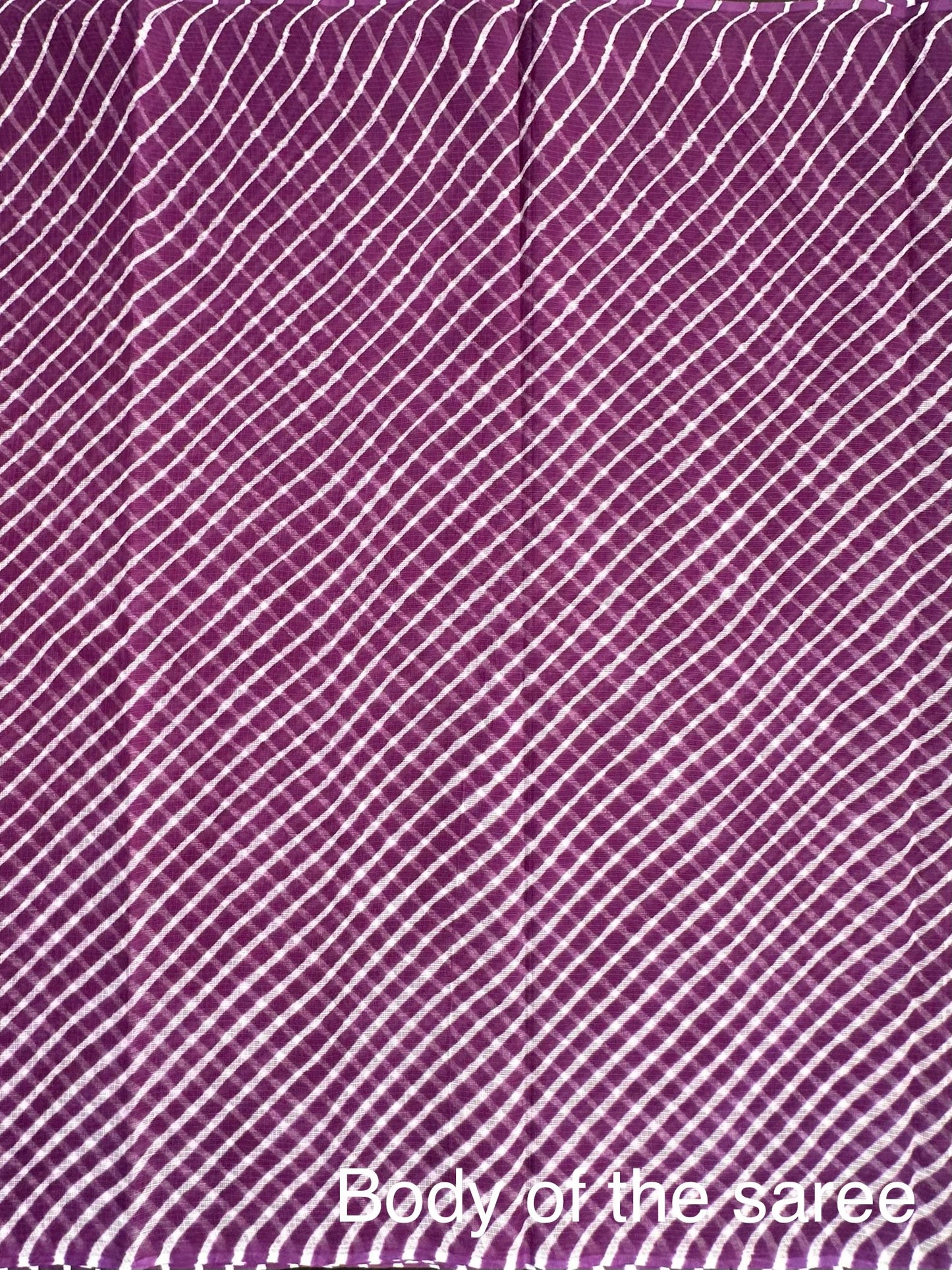 Purple Khat Leheriya Kota Doria Pure Cotton Saree