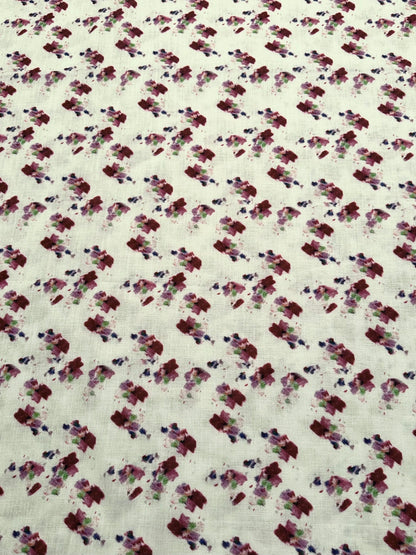 Floral Digital Print Fancy Cotton Linen Fabric