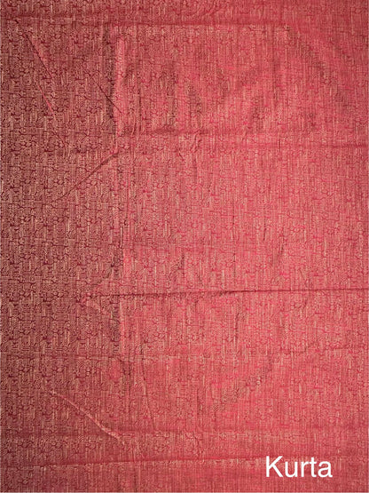 Maroon-Black Jacquard 3-piece Unstitched Cotton Suit