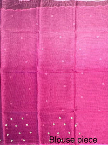 Magenta Purple Gitika Kota Doria Pure Silk Saree