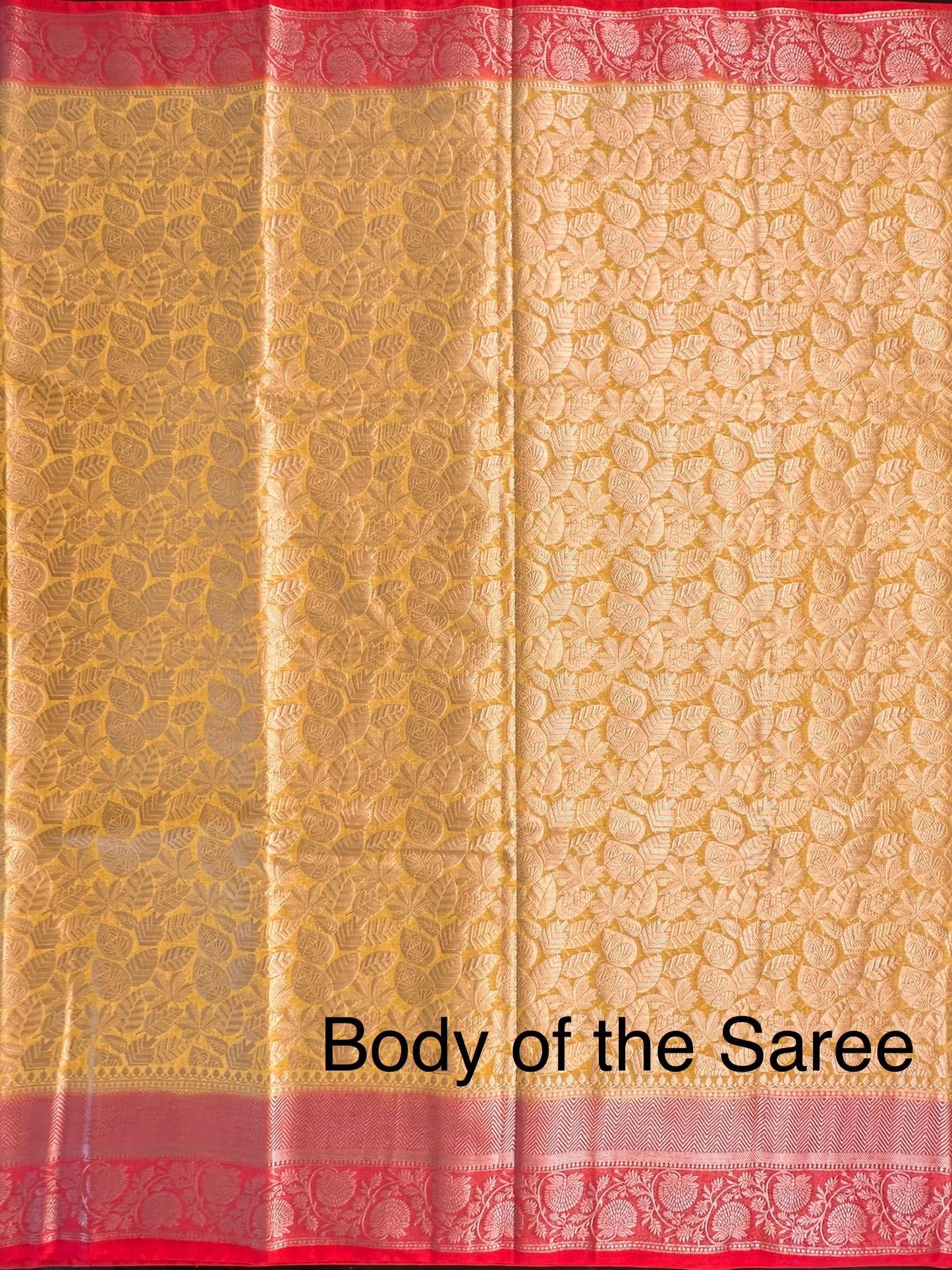 Yellow-Red Vartika Tissue Saree