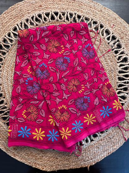 Kaantha Embroidery Cotton Saree