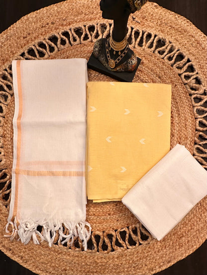 Yellow South Cotton 3-Piece Suit