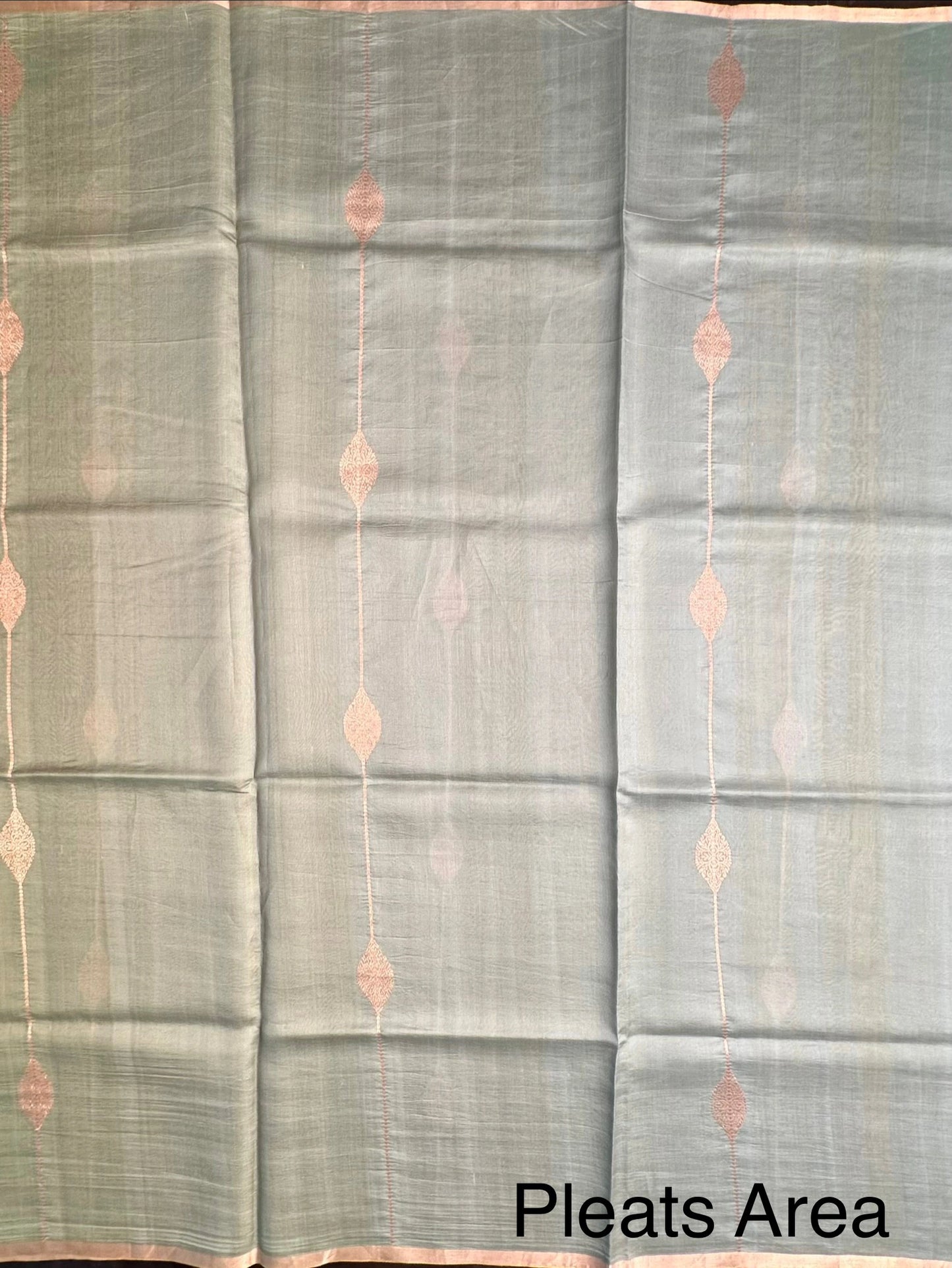 Olive Green-Green-Blue Vedika Banarasi Pure Silk Saree