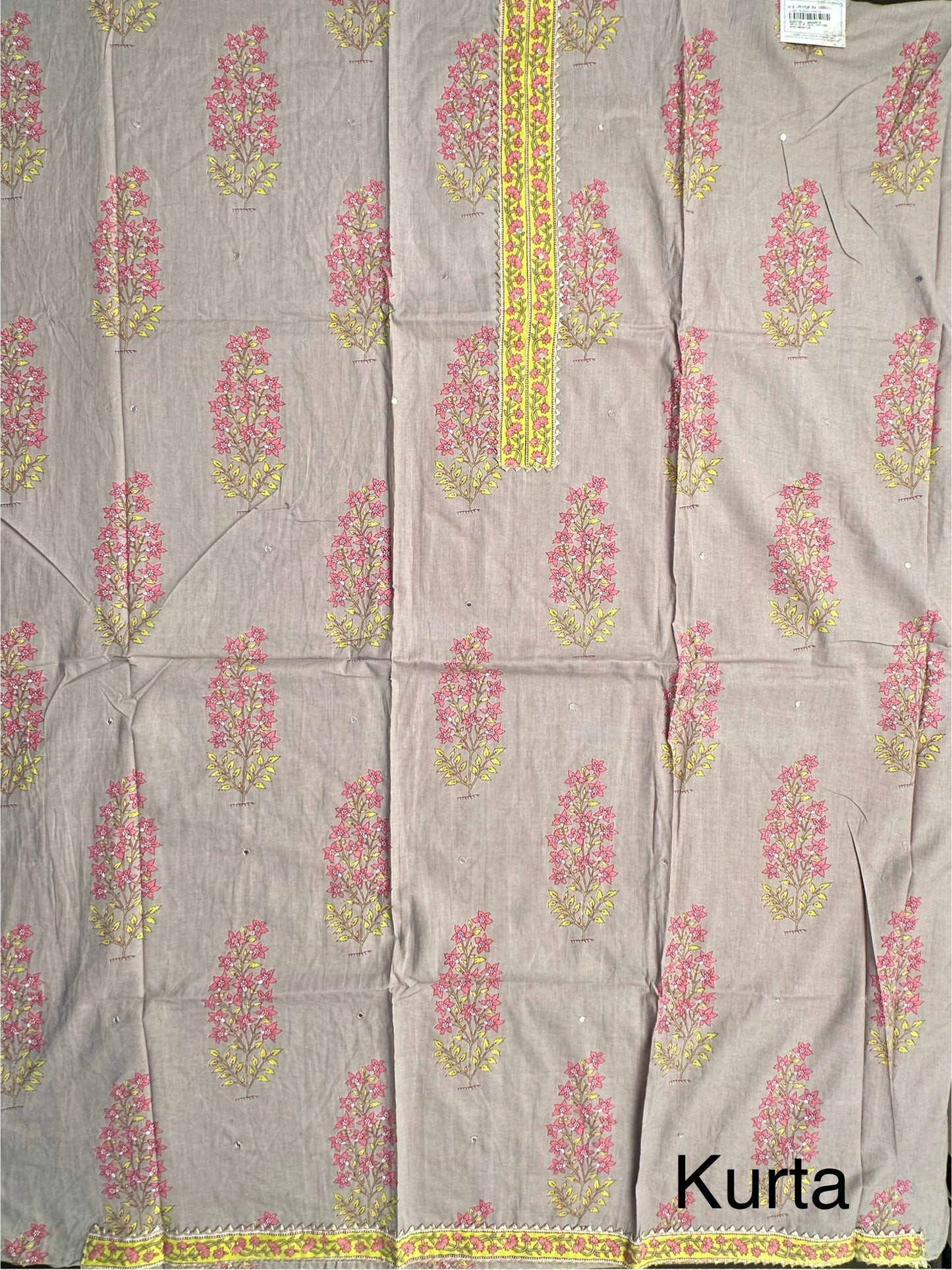 Light Gray Jaipuri Necktie Cotton 3-Piece Suit