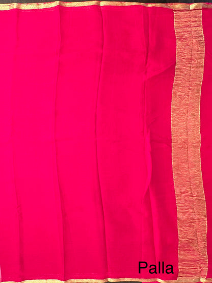 Rani Pure Chiffon Saree