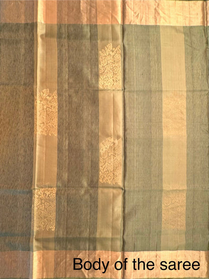 Mehendi Green-Purple Tiruchirapalli Pure Soft Silk Saree