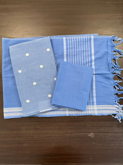 Blue South Cotton 3-Piece Suit