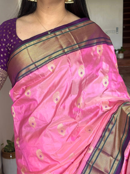 Pink-Purple Paithini Silk Saree