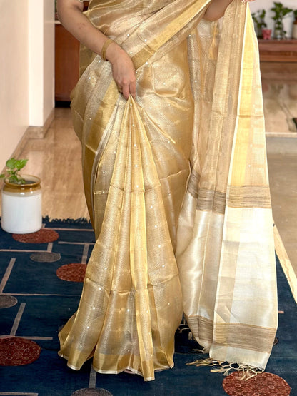 Emboss Tissue Silk Saree