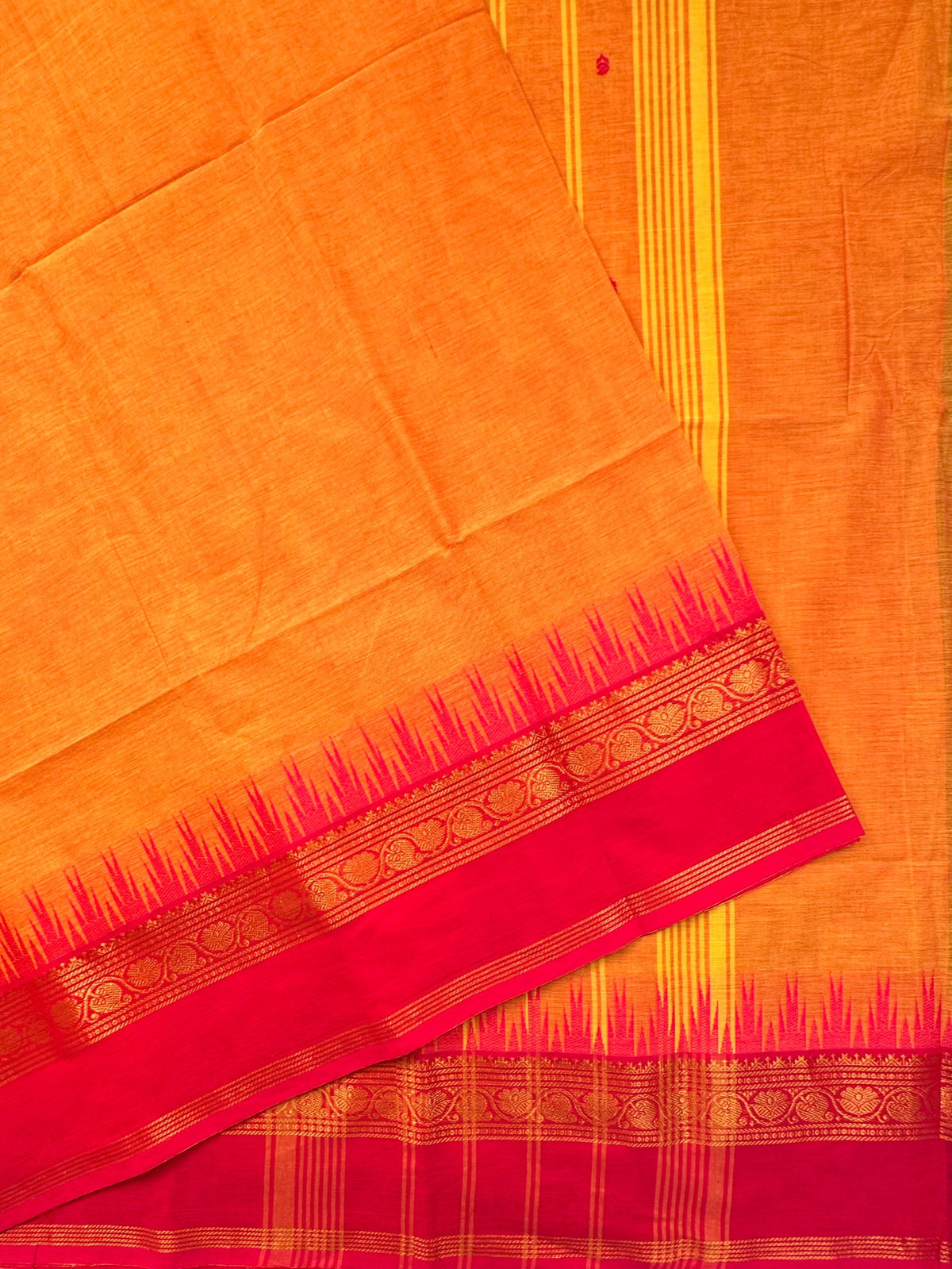 Yellow-Rani Narayanpet Cotton Saree