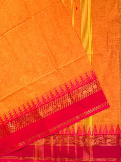 Yellow-Rani Narayanpet Cotton Saree