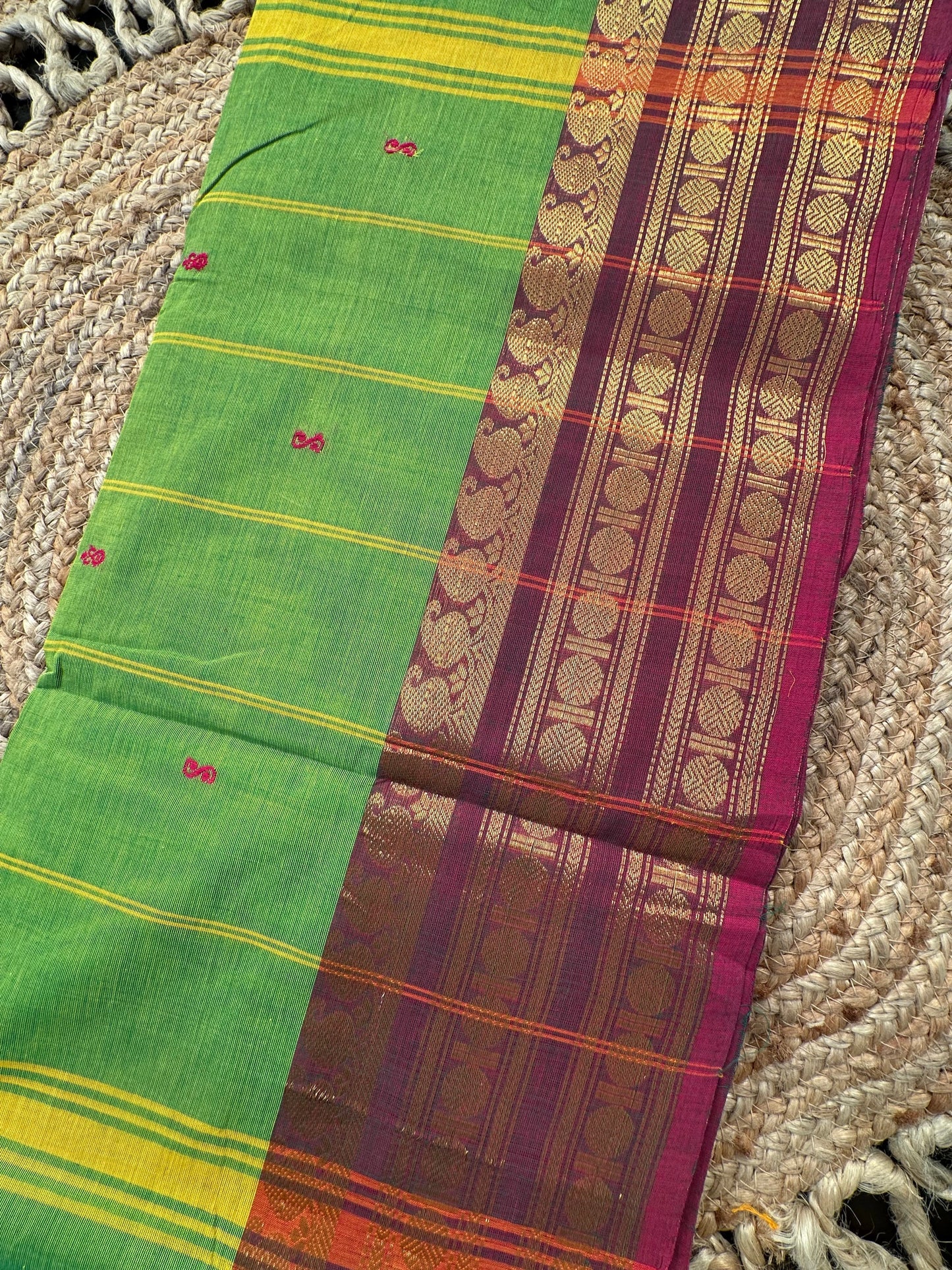 Green Narayanpet Cotton Saree