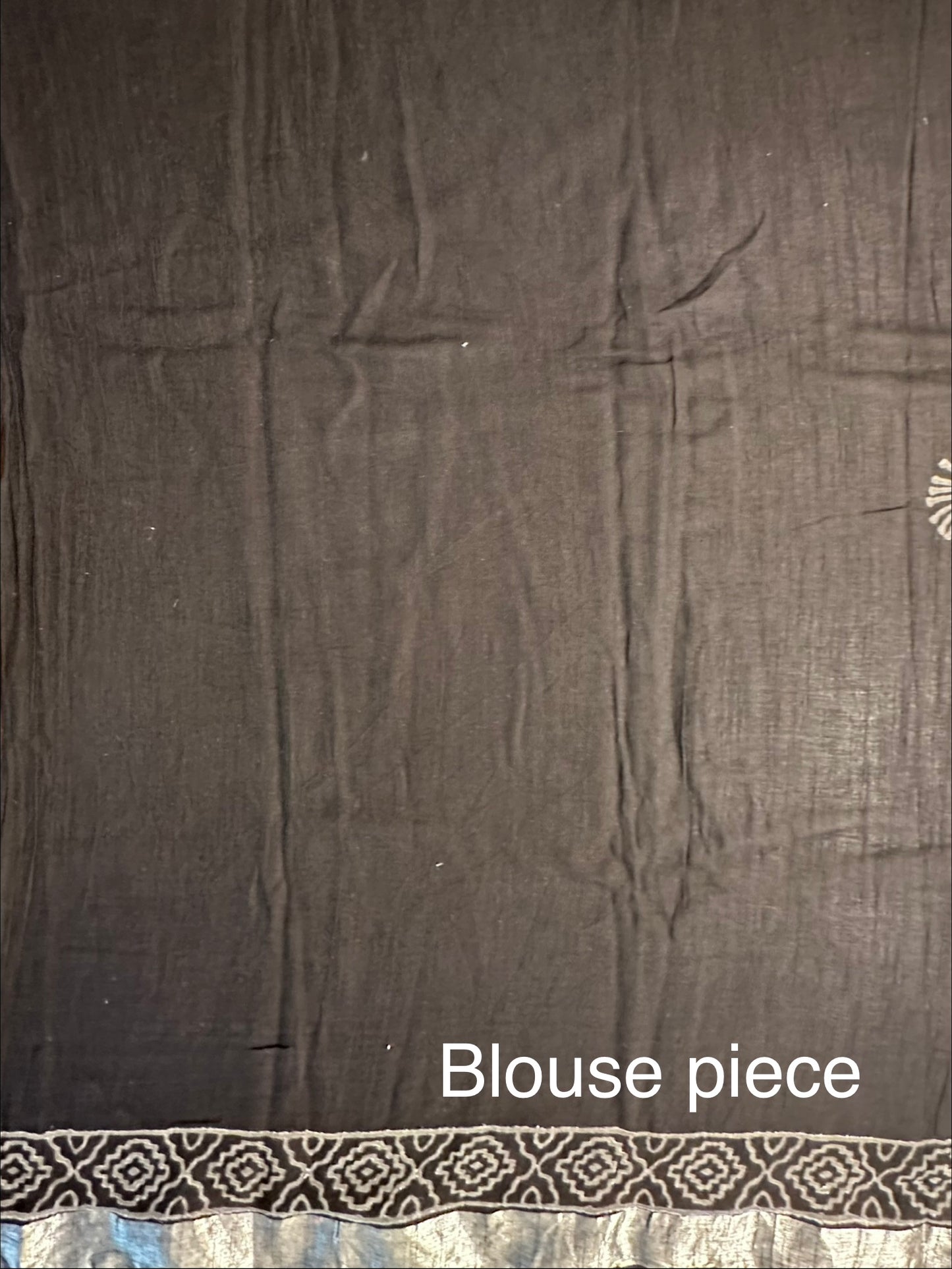 Black Printed Linen Saree