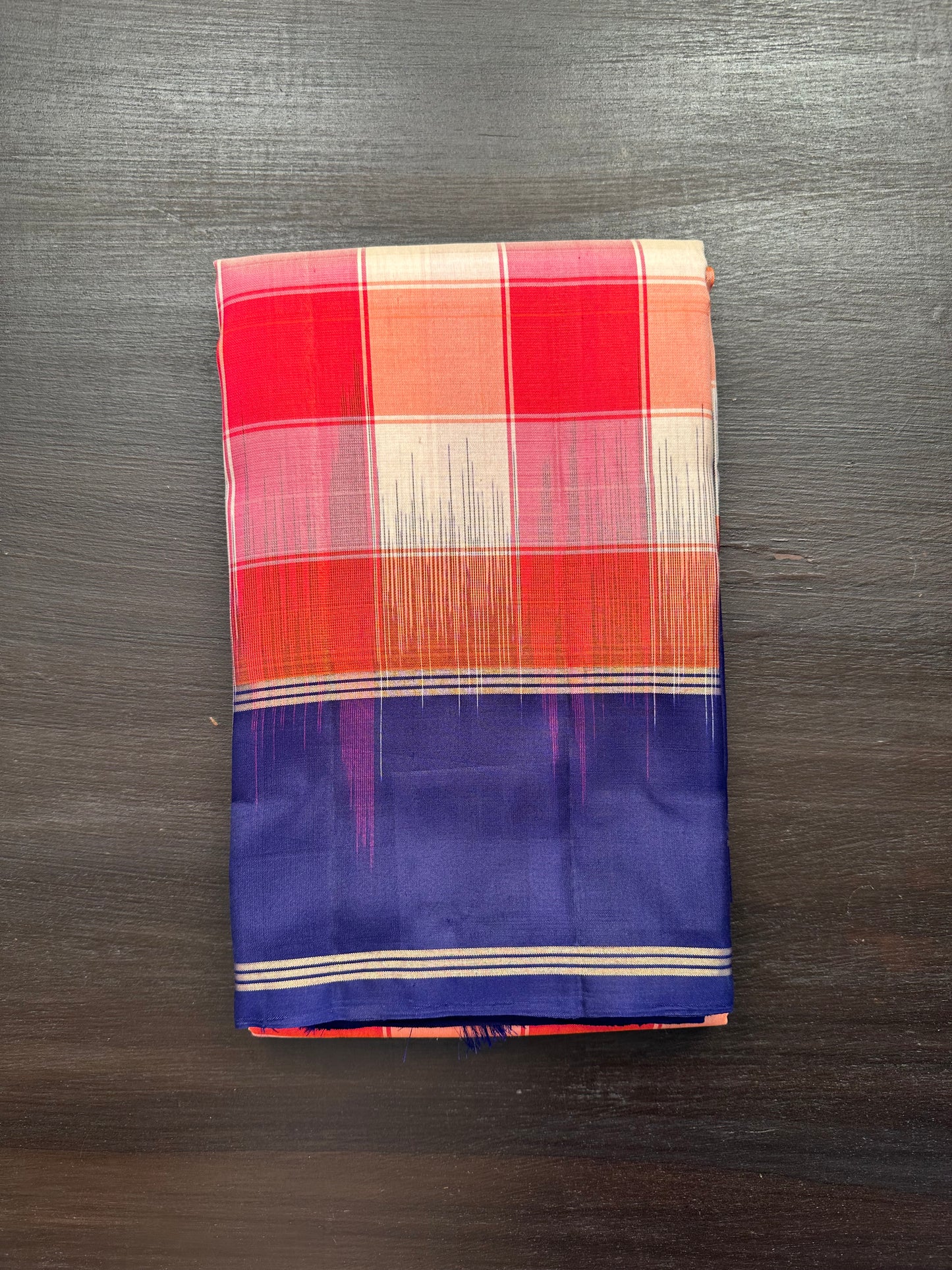 Multi Checkered Pure Soft Silk Saree