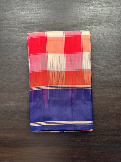 Multi Checkered Pure Soft Silk Saree