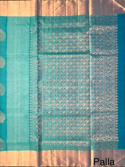 Blue Tiruchirapalli Pure Soft Silk Saree