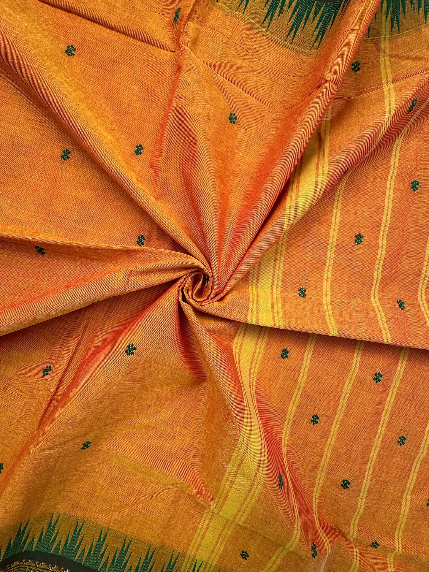 Mustard Narayanpet Cotton Saree