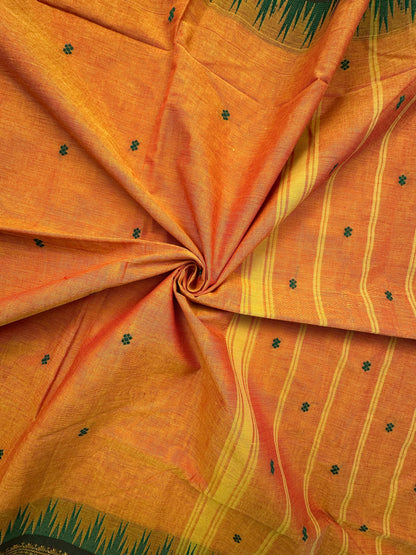 Mustard Narayanpet Cotton Saree