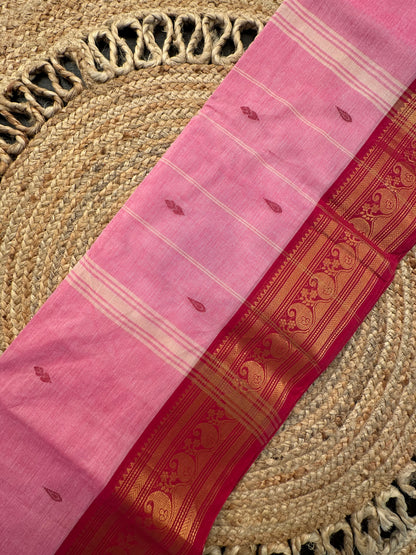 Pink Narayanpet Cotton Saree