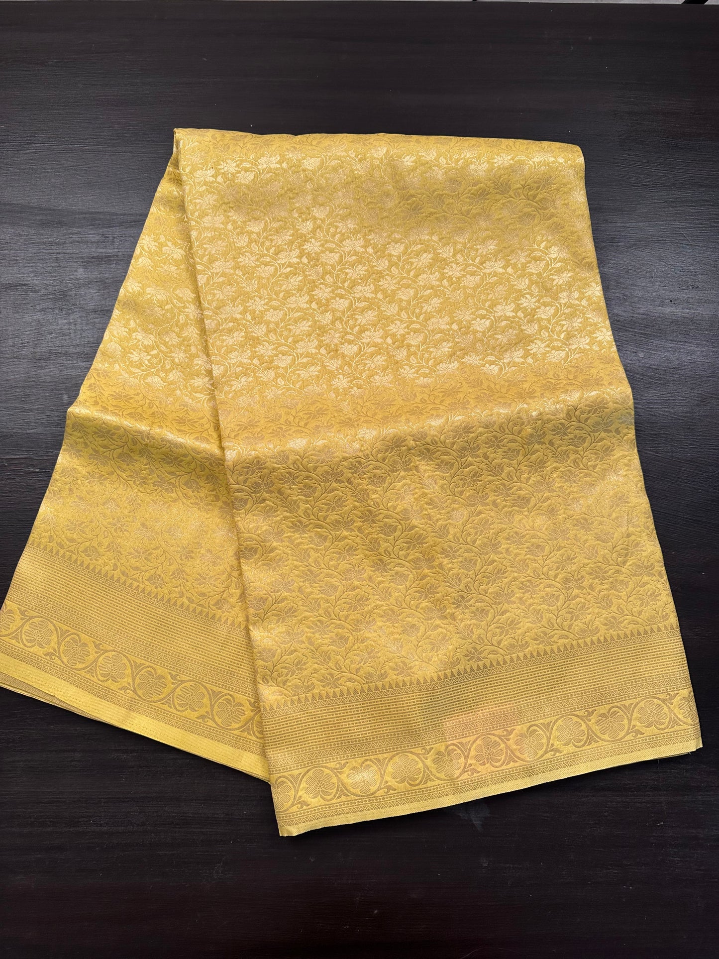 Yellow Jamawar Art Silk Saree
