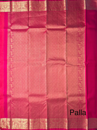 Coral-Rani Handloom Kanjivaram Pure Silk Saree