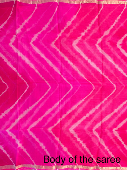 Rani Leheriya Kota Doria Pure Silk Saree