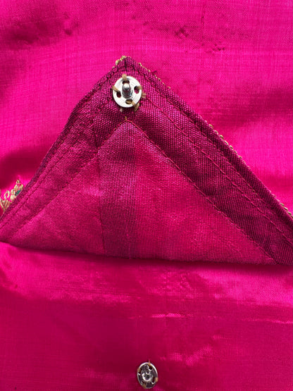 Rani Pure Silk Saree Bag With Pouch