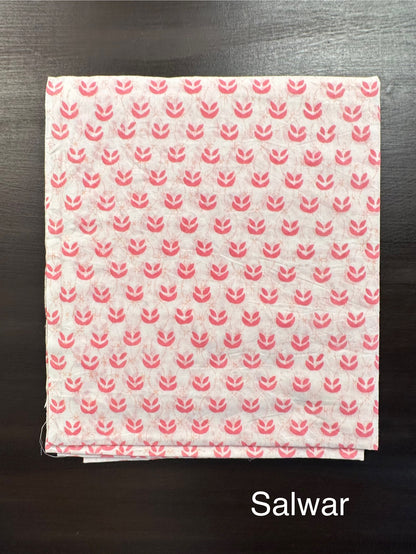 Peach Printed Pure Cotton Suit