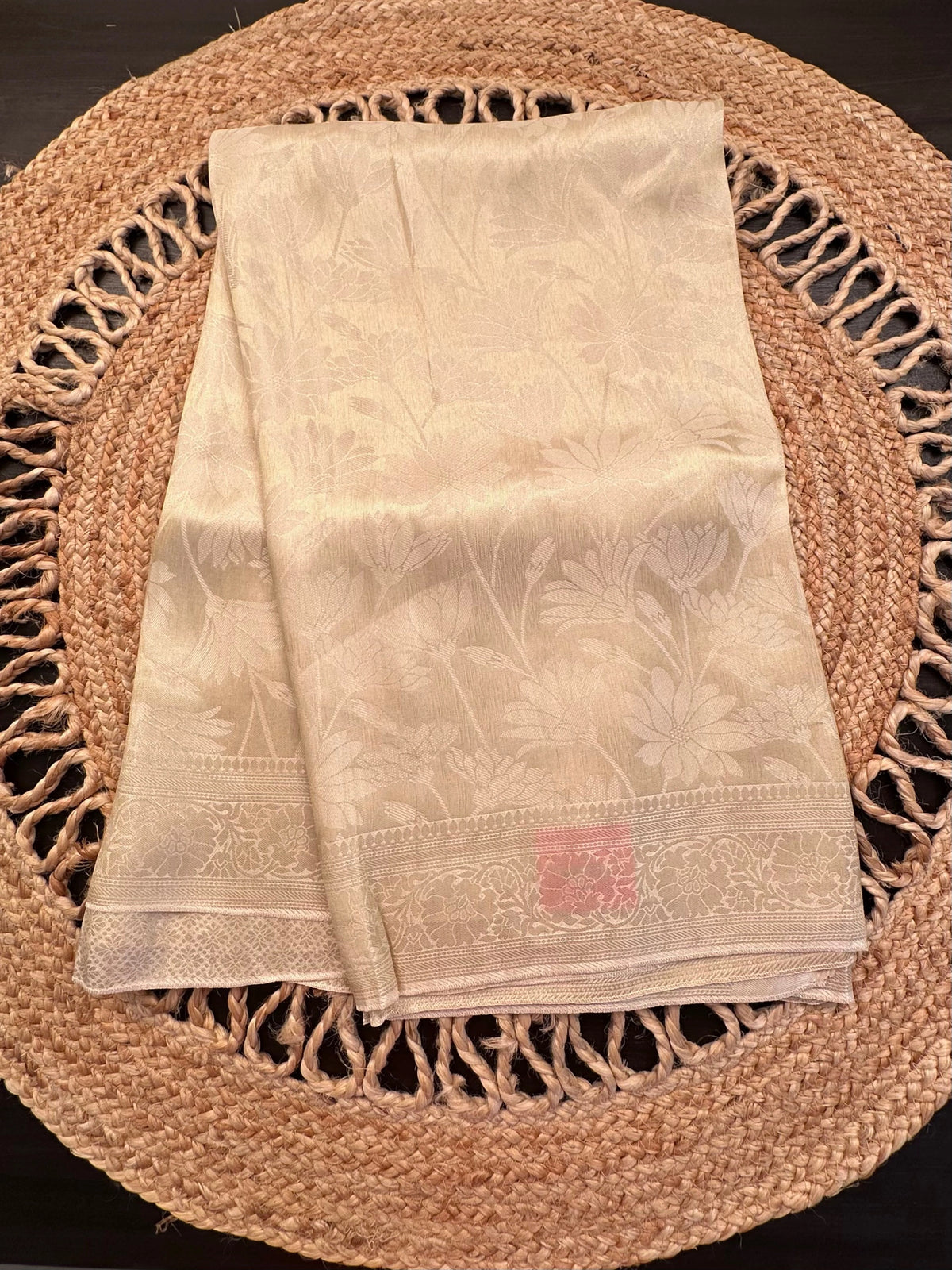 Cream Aditi Jamawar Artificial Silk Saree