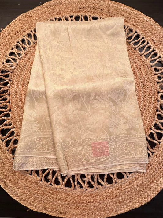 Cream Aditi Jamawar Artificial Silk Saree