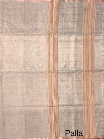 Silver Emboss Tissue Saree