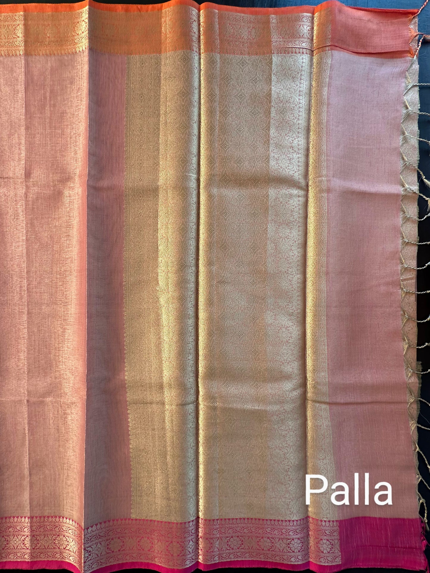 Peach Amrit Tissue Saree